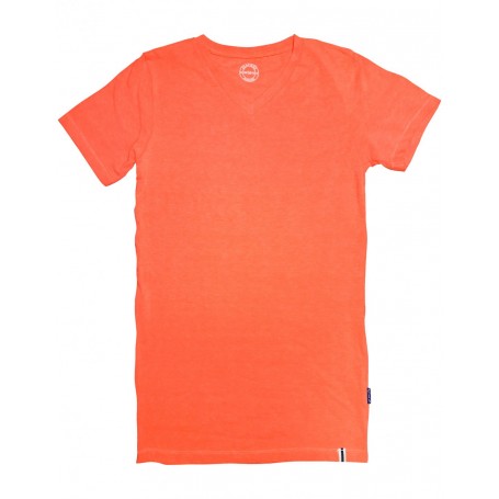 Boys V Neck T-shirt Ss Orange - Claesen's
