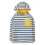 Campfire Hooded Top, Marine Blue Chunky Breton - frugi