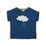 Sophia Slub T-shirt, Marine Blue/Cloud - frugi