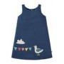 Rose Reversible Dress, Marine Blue/Seagull - frugi