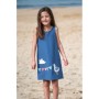 Rose Reversible Dress, Marine Blue/Seagull - frugi