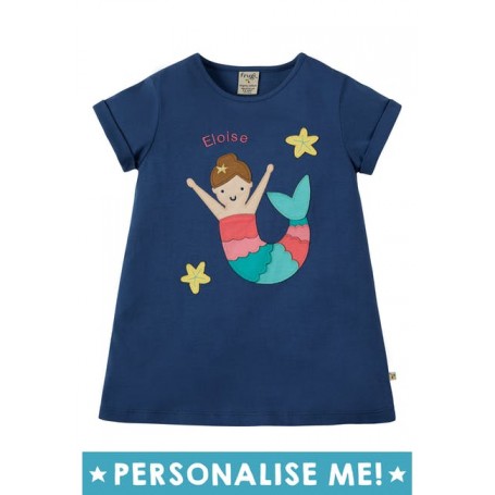 Sophie Applique Top, Marine Blue/Mermaid - frugi