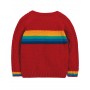 Caleb Cable Knit Jumper, Tango Red/Rainbow - frugi