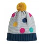 Blizzard Bobble Hat, Tango Red/Rainbow - frugi