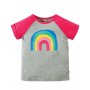 Nancy Raglan, Grey Marl/Rainbow - frugi