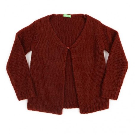 Knit loose Cardigan Eloise brick - Lily Balou