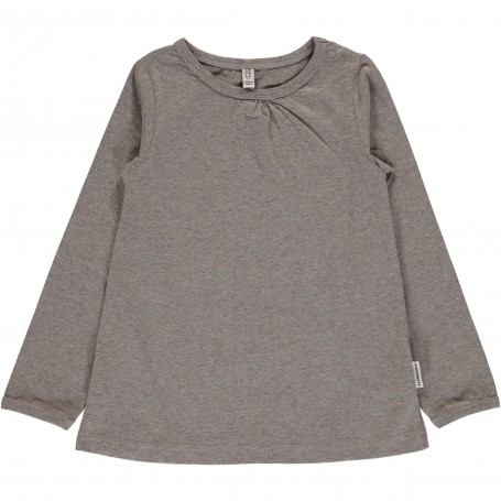 Shirt A-line LS Grey Melange - maxomorra