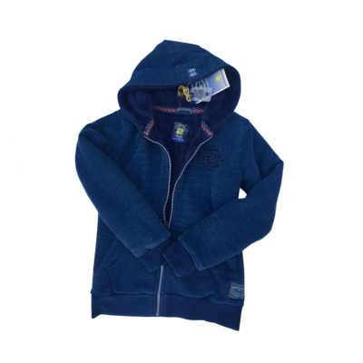 Hooded Zipper Jacket Teddy - Indian Blue Jeans