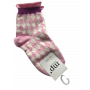 Socken Raute  Edel, rosa weiß - MP
