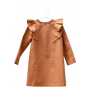 Linen dress with frill brown - Motoreta